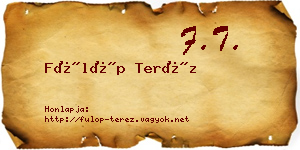 Fülöp Teréz névjegykártya